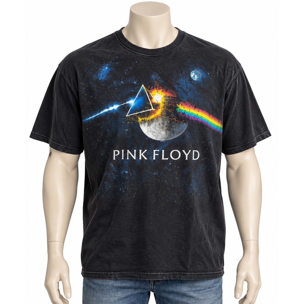 Vintage Pink Floyd Dark Side Moon T Shirt 2XL Delta Heavyweight Black Band Tee